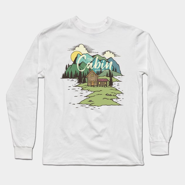 Cabin in the Woods | Wildlife | Outdoors | Adventure Long Sleeve T-Shirt by MrWatanabe